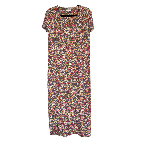 J. Jill Sz XS Maxi‎ Dress Floral Print Flowy Short Sleeve Casual Relaxed - Picture 1 of 12